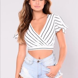 Fashion Nova Striped Crop Top